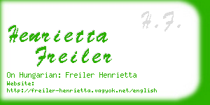 henrietta freiler business card